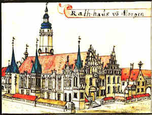 Rathaus vo Morgen - Ratusz, widok od wschodu